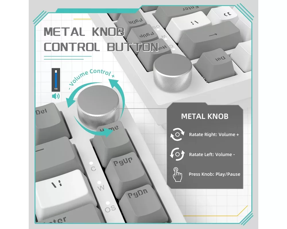 Клавиатура Ajazz геймърска механична AK820 - AS Red Switch [Linear] 5