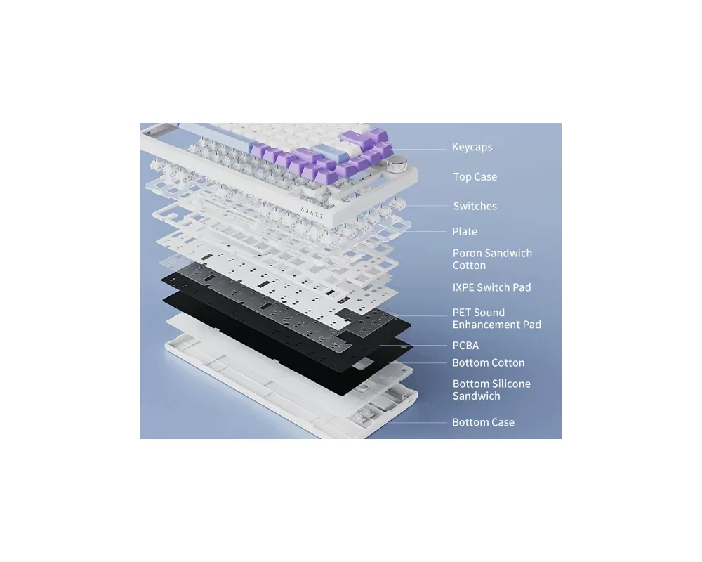 Клавиатура Ajazz геймърска механична AK820 - Blue Switches [Tactile] 8