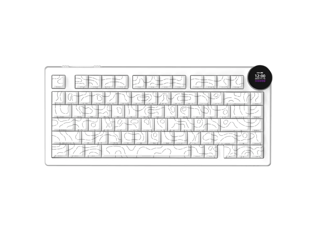 Клавиатура Ajazz геймърска механична клавиатура Wireless Gaming Mechanical Keyboard AK820 V2 PRO - White peach Switch [Linear] 2