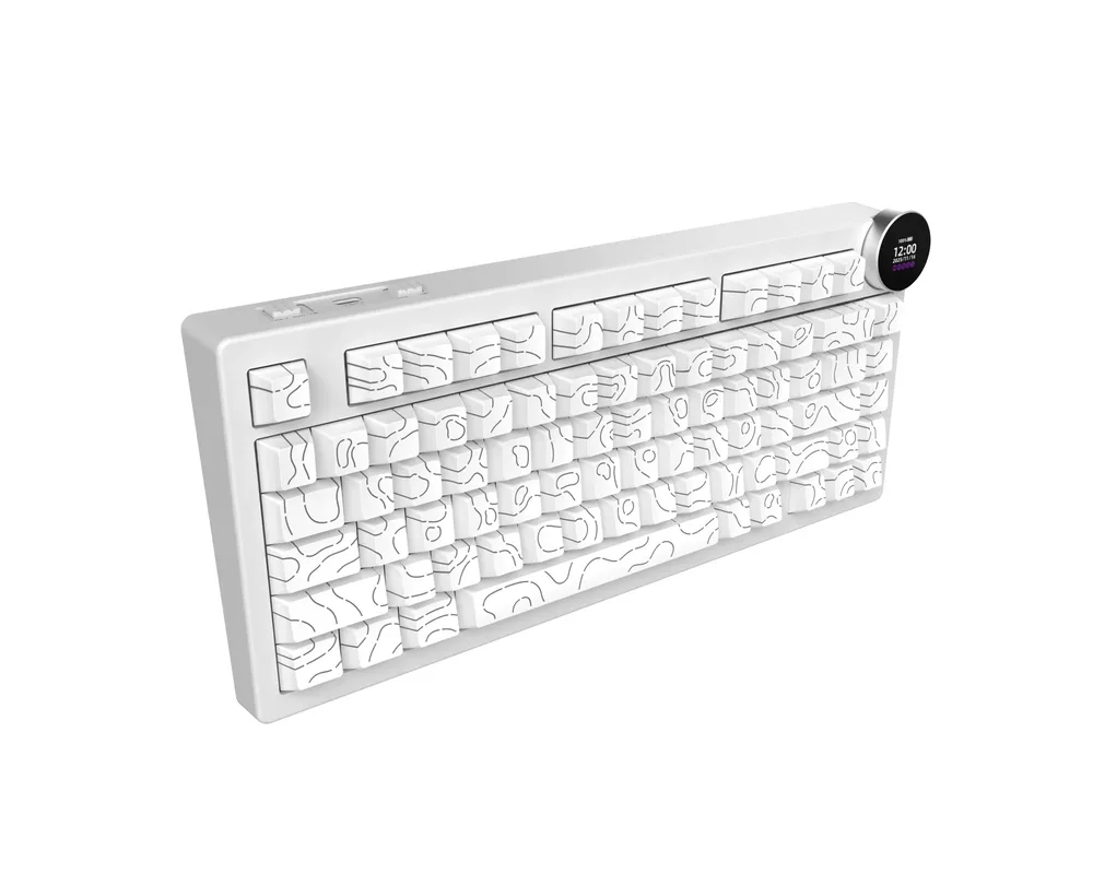 Клавиатура Ajazz геймърска механична клавиатура Wireless Gaming Mechanical Keyboard AK820 V2 PRO - White peach Switch [Linear] 3