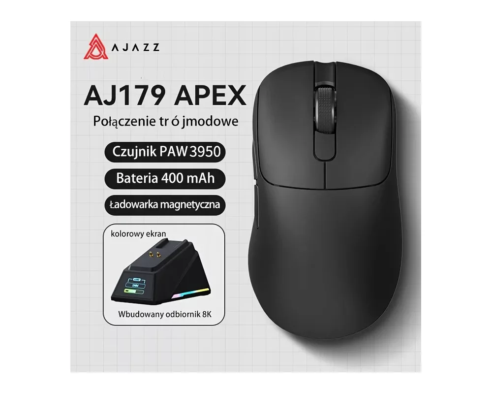 Мишка Ajazz професионална AJ179 APEX - Wireless Gaming Mouse - 8K 3