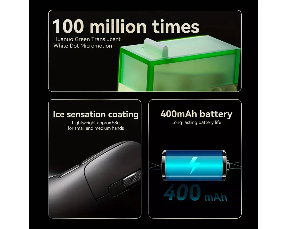 Мишка Ajazz професионална AJ179 APEX - Wireless Gaming Mouse - 8K 7