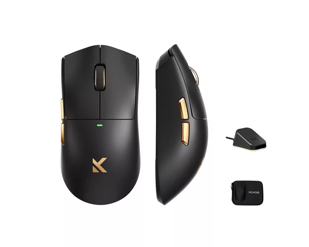Мишка MCHOSE професионална K7 Ultra Black - Wireless Gaming Mouse - Dual 8K 2
