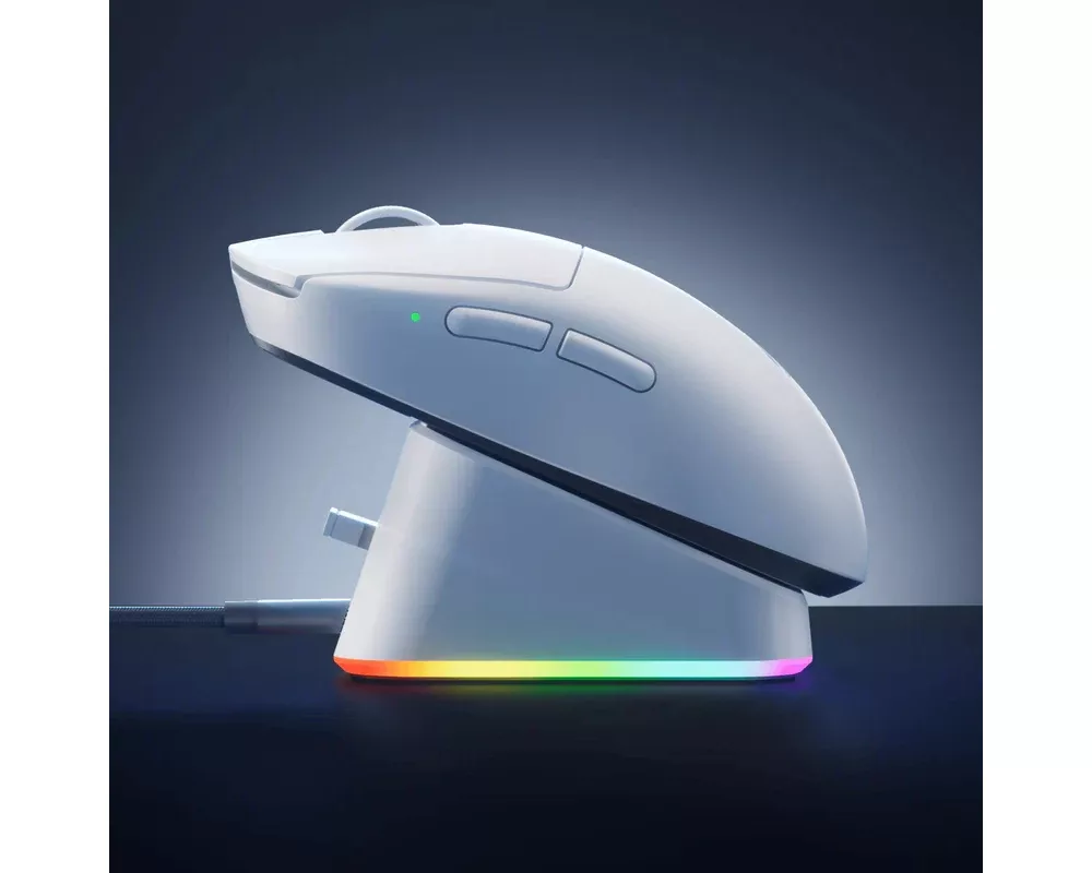 Мишка MCHOSE професионална A7 V2 Ultra White - Wireless Gaming Mouse - Dual 8K 4