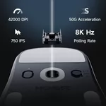 Мишка MCHOSE професионална A7 V2 Ultra Black - Wireless Gaming Mouse - Dual 8K 12