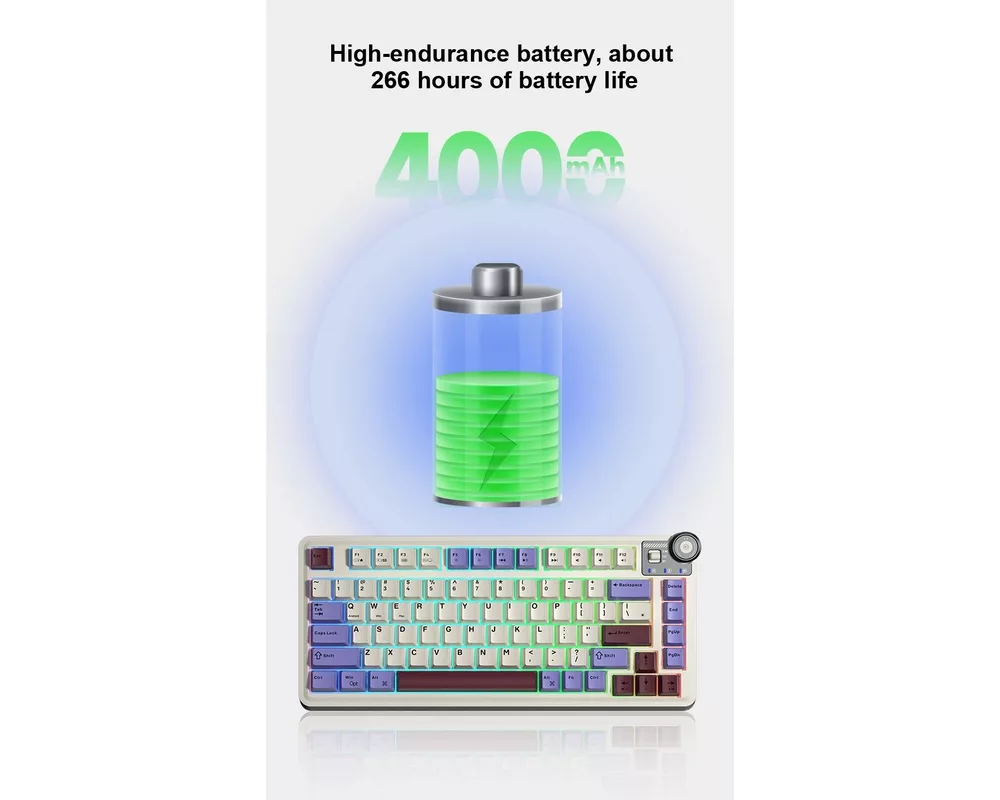 Клавиатура Aula геймърска механична клавиатура Wireless Gaming Mechanical Keyboard AU75 - Bloomfield Switch [Linear] 10