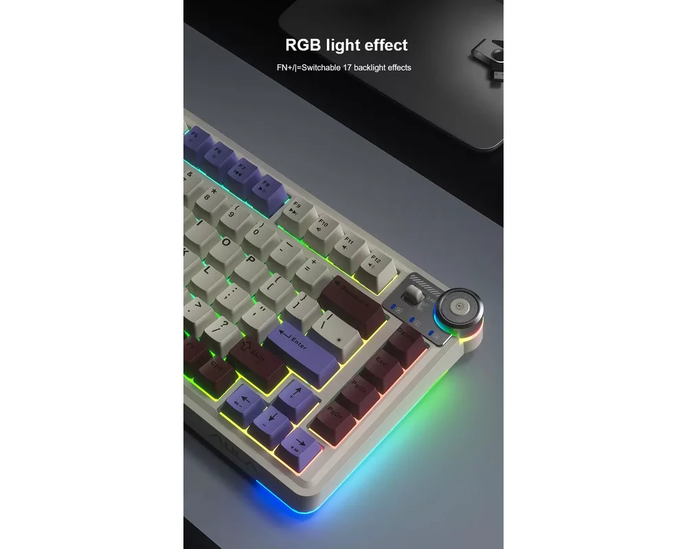 Клавиатура Aula геймърска механична клавиатура Wireless Gaming Mechanical Keyboard AU75 - Bloomfield Switch [Linear] 11