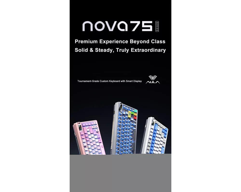 Клавиатура Aula геймърска механична клавиатура Wireless Gaming Mechanical Keyboard NOVA 75 - Star Vector Switch [Linear] 2