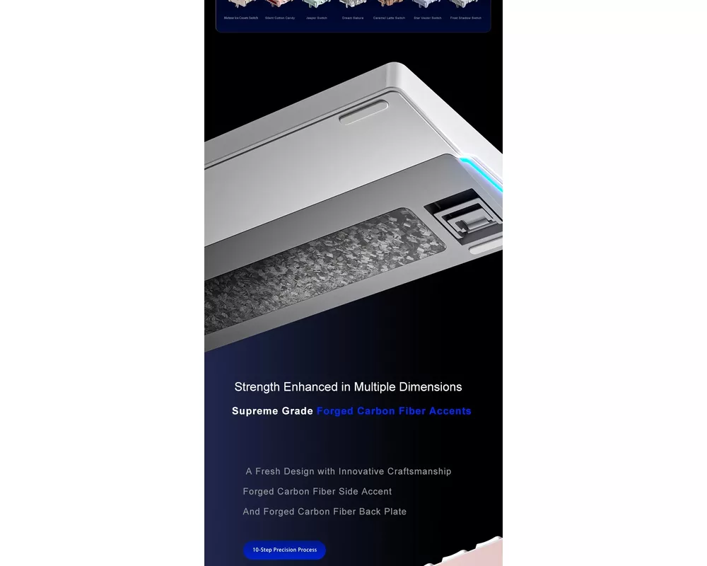 Клавиатура Aula геймърска механична клавиатура Wireless Gaming Mechanical Keyboard NOVA 75 - Star Vector Switch [Linear] 4