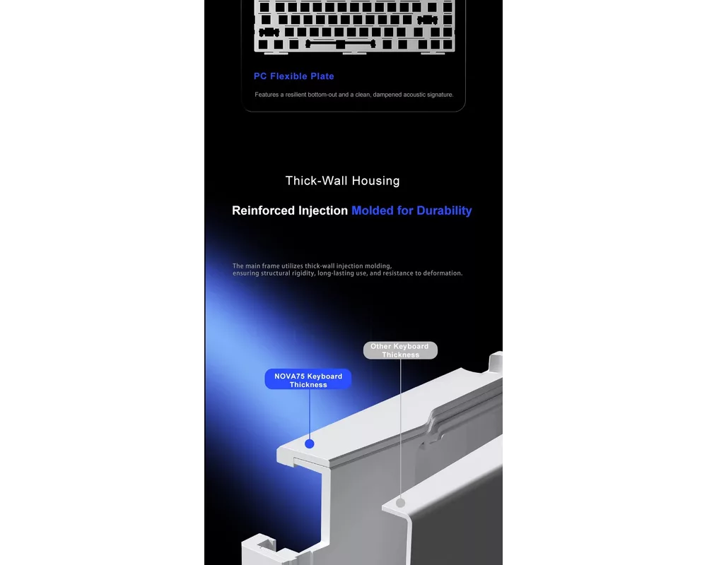 Клавиатура Aula геймърска механична клавиатура Wireless Gaming Mechanical Keyboard NOVA 75 - Star Vector Switch [Linear] 10