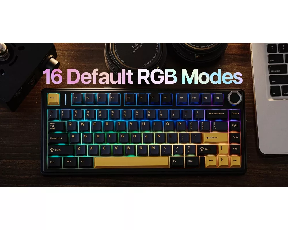 Клавиатура Aula геймърска механична клавиатура Wireless Gaming Mechanical Keyboard F75 Thunder Black - Reaper Switch [Linear] 16