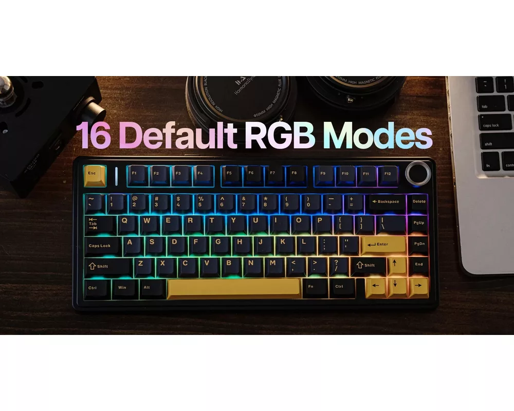 Клавиатура Aula геймърска механична клавиатура Wireless Gaming Mechanical Keyboard F75 Thunder Black - Reaper Switch [Linear] 21