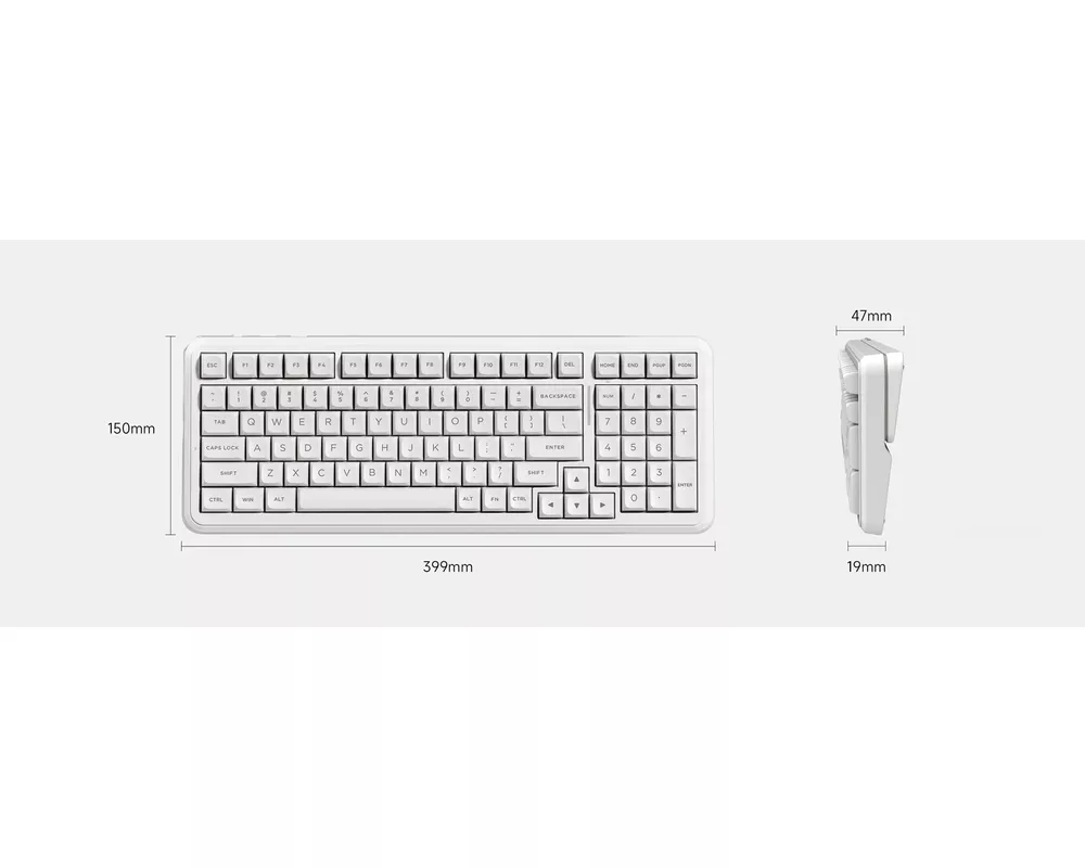 Клавиатура MCHOSE геймърска механична клавиатура Wireless Gaming Mechanical Keyboard MC-K99 V3 - Icy Creamsicle Switch [Linear] 5