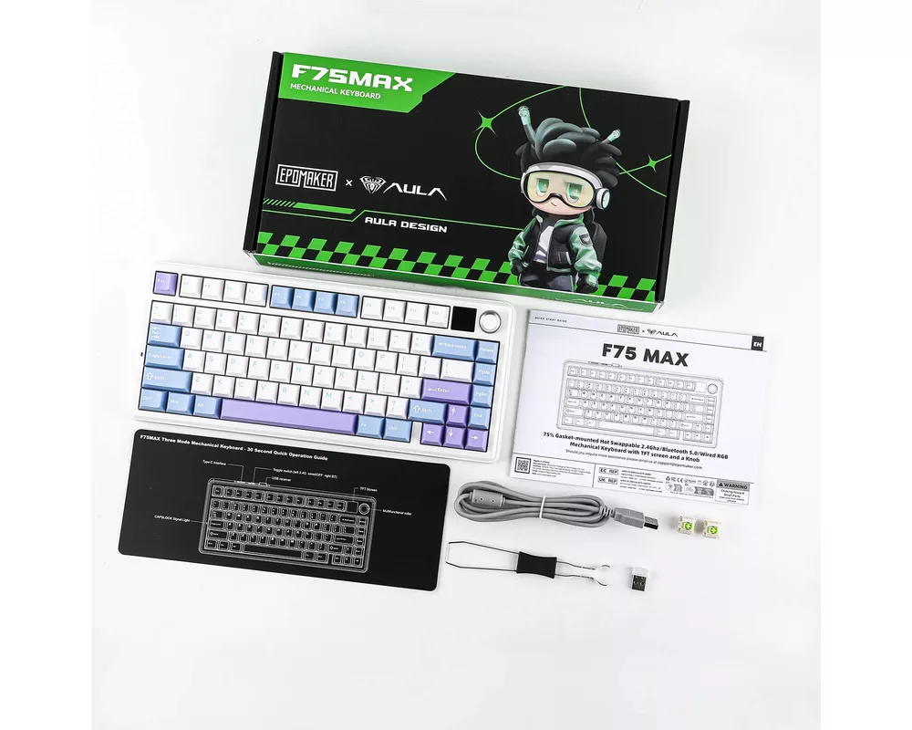 Клавиатура Aula геймърска механична клавиатура Wireless Gaming Mechanical Keyboard F75 MAX - Reaper Switch [Linear] 15