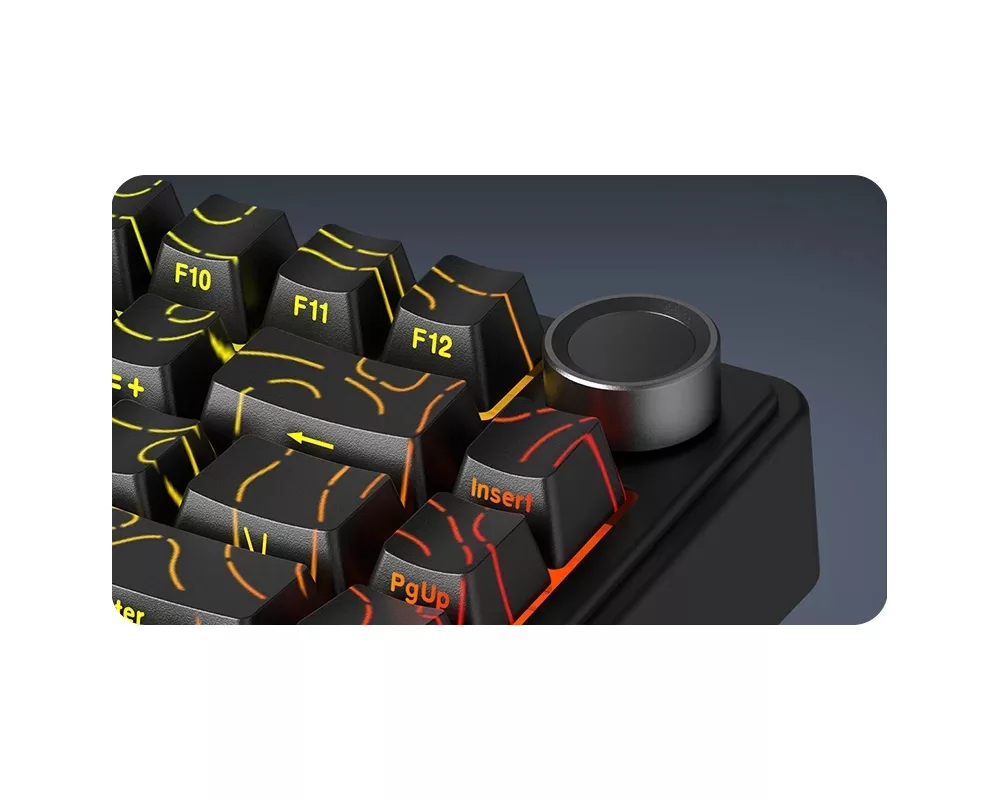 Клавиатура Aula геймърска механична клавиатура Wireless Gaming Mechanical Keyboard F75HE - Black King Magnetic Switch [Linear] 3