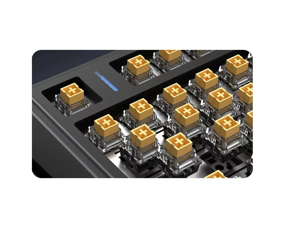 Клавиатура Aula геймърска механична клавиатура Wireless Gaming Mechanical Keyboard F75HE - Black King Magnetic Switch [Linear] 5
