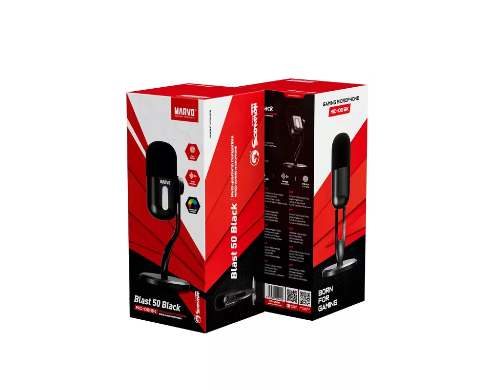 Микрофон Marvo Геймърски Gaming USB Microphone - Blast 50 MIC-08 Black - USB 9