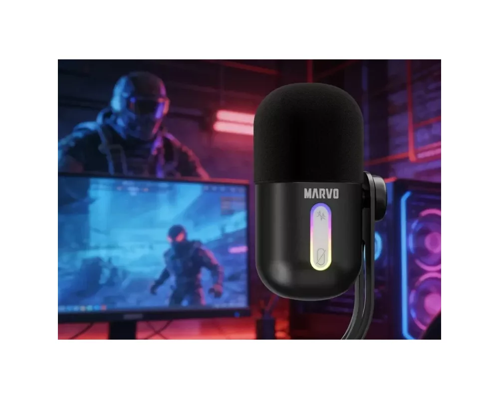 Микрофон Marvo Геймърски Gaming USB Microphone - Blast 50 MIC-08 Black - USB 13