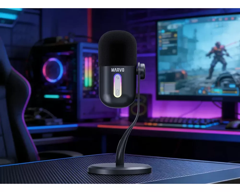 Микрофон Marvo Геймърски Gaming USB Microphone - Blast 50 MIC-08 Black - USB 11