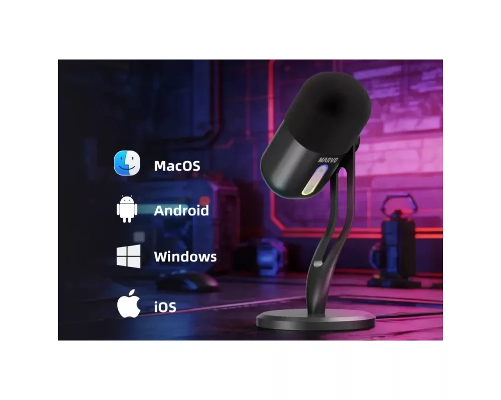 Микрофон Marvo Геймърски Gaming USB Microphone - Blast 50 MIC-08 Black - USB 15