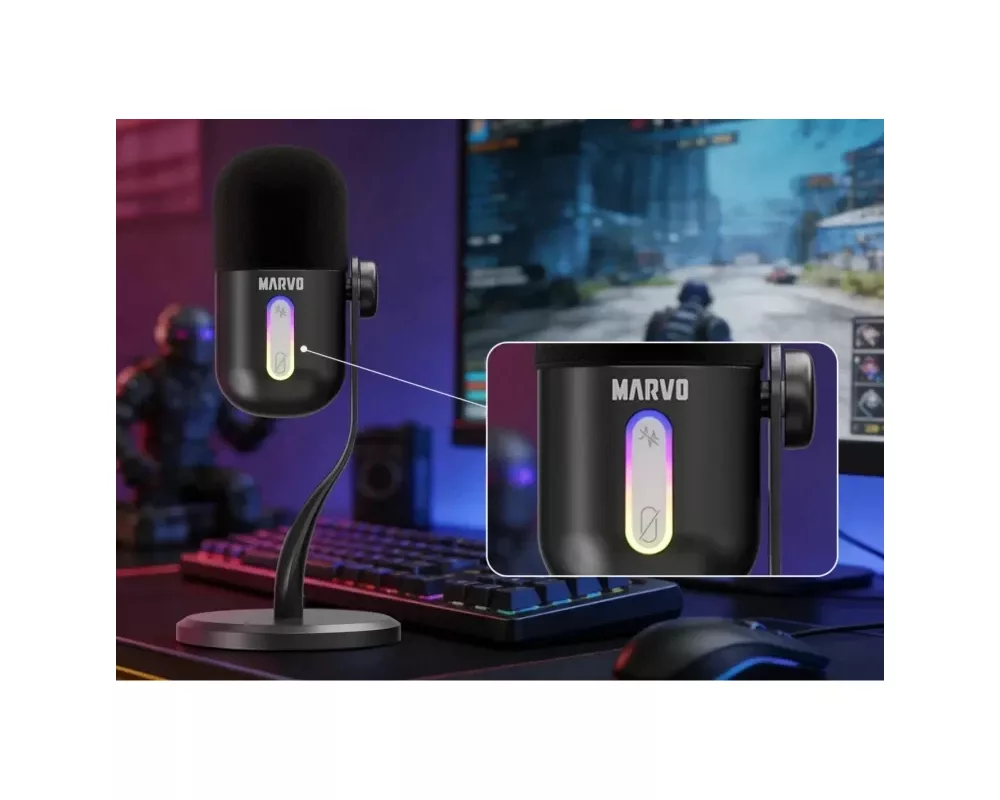 Микрофон Marvo Геймърски Gaming USB Microphone - Blast 50 MIC-08 Black - USB 14