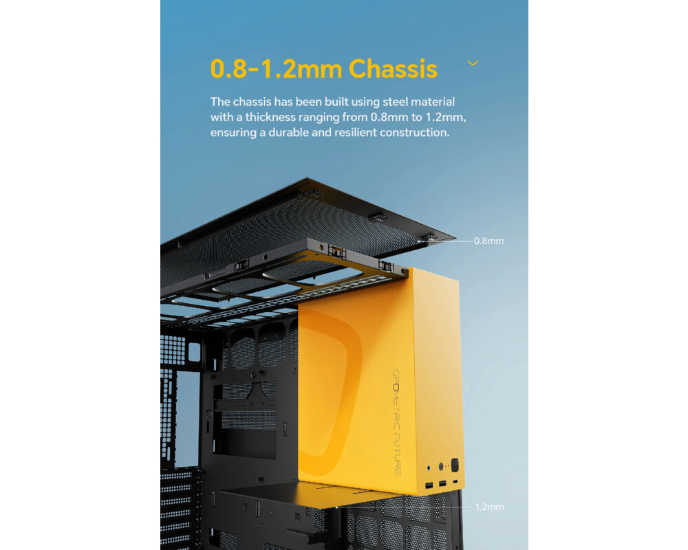 Кутия Geometric Future EATX - Model 5 Black/Ye... 7 Кутия Geometric Future EATX - Model 5 Black/Ye... 7