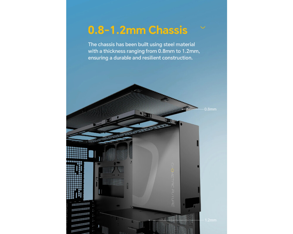 Кутия Geometric Future EATX - Model 5 Vent Bla... 14 Кутия Geometric Future EATX - Model 5 Vent Bla... 14