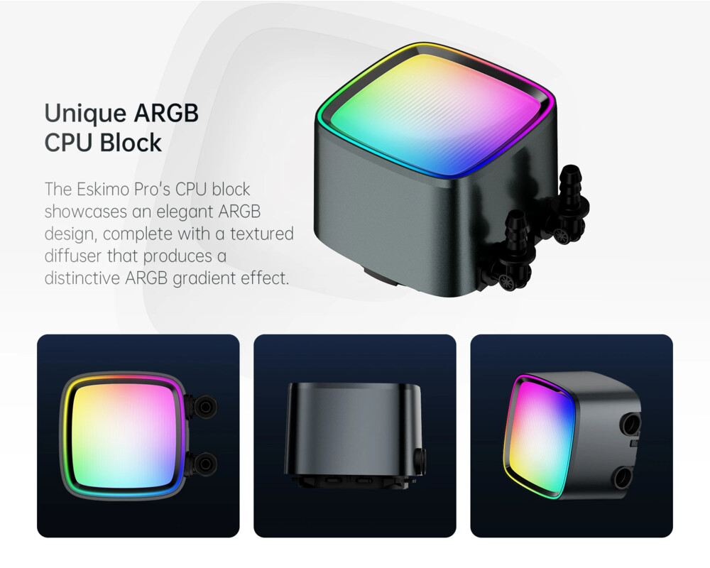 Охладител за процесор Geometric Future - Eskimo Pro 360 White - Addressable RGB 13 Охладител за процесор Geometric Future - Eskimo Pro 360 White - Addressable RGB 13
