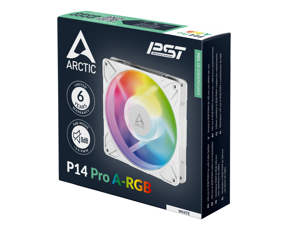 Вентилатор ARCTIC P14 Pro White A-RGB - 140mm PWM 16 Вентилатор ARCTIC P14 Pro White A-RGB - 140mm PWM 16