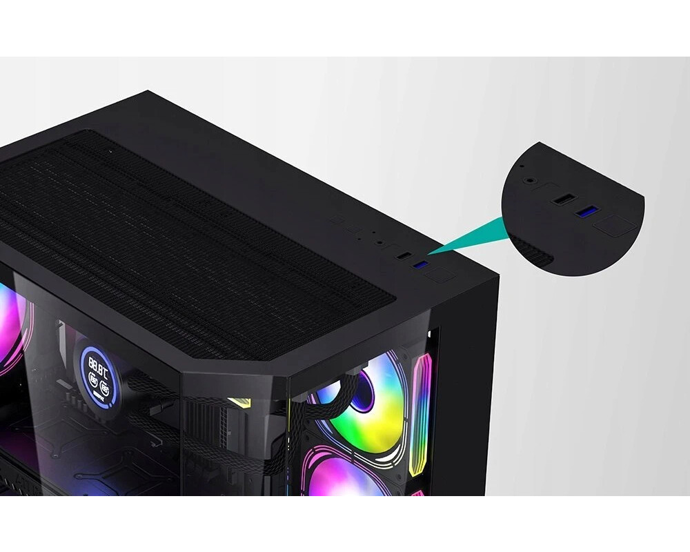 Кутия Aigo mATX - FT418 Black - 6 x 120 mm A-R... 13 Кутия Aigo mATX - FT418 Black - 6 x 120 mm A-R... 13
