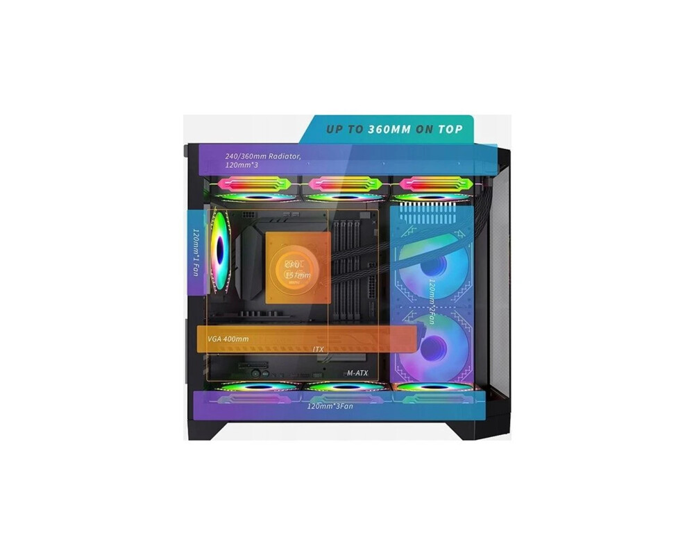 Кутия Aigo mATX - FT418 Black - 6 x 120 mm A-R... 9 Кутия Aigo mATX - FT418 Black - 6 x 120 mm A-R... 9