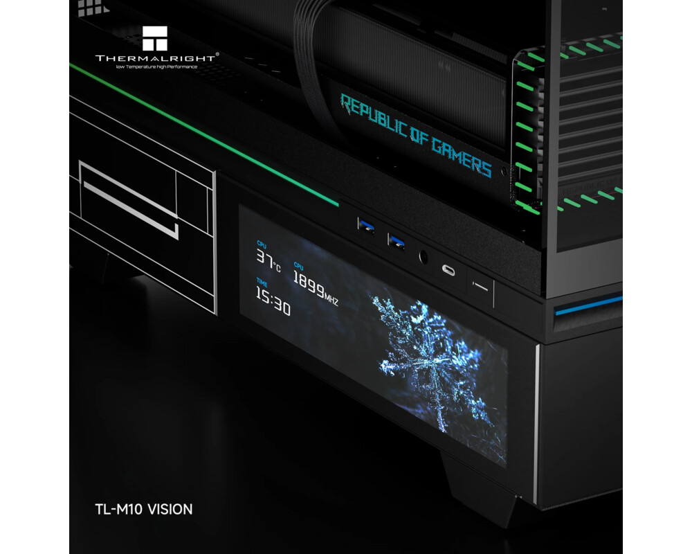 Кутия Thermalright mATX - TL-M10 Black - 9.16 inch LCD Display 3 Кутия Thermalright mATX - TL-M10 Black - 9.16 inch LCD Display 3