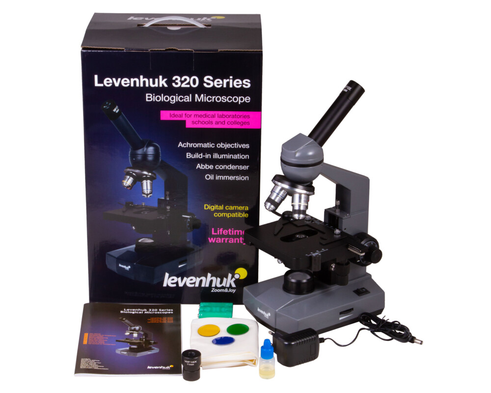 Микроскоп Биологичен монокулярен Levenhuk 320 PLUS 2
