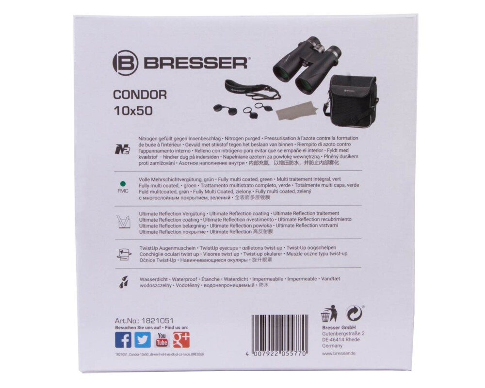 Бинокъл Bresser Condor UR 10x50 75