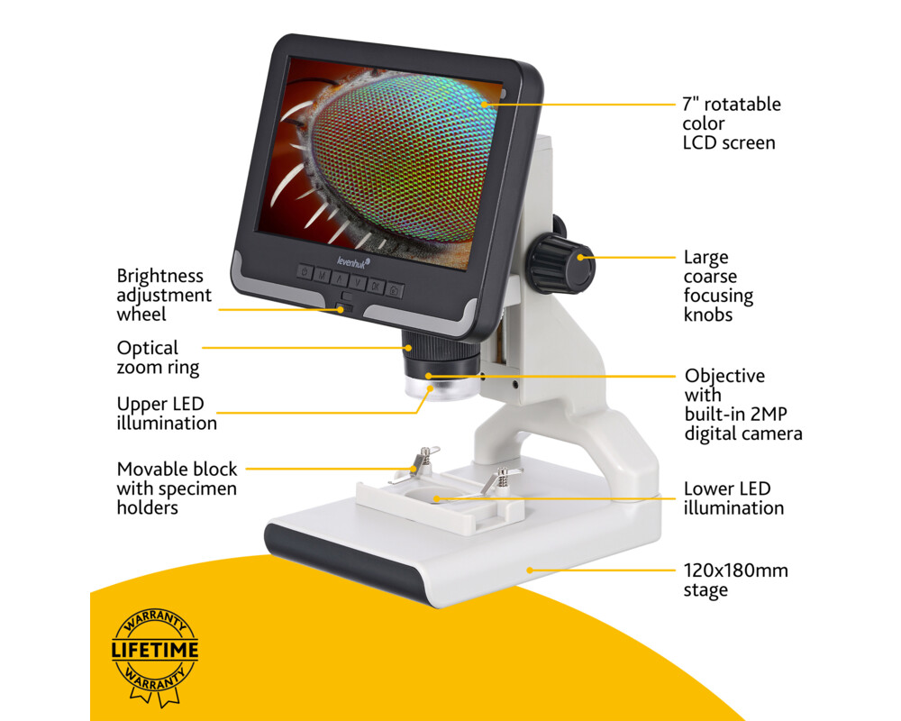 Микроскоп Цифров Levenhuk Rainbow DM700 LCD 60