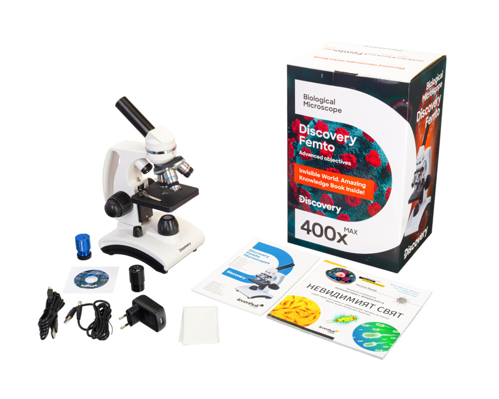 Микроскоп Цифров Levenhuk Discovery Femto Polar с книга 55