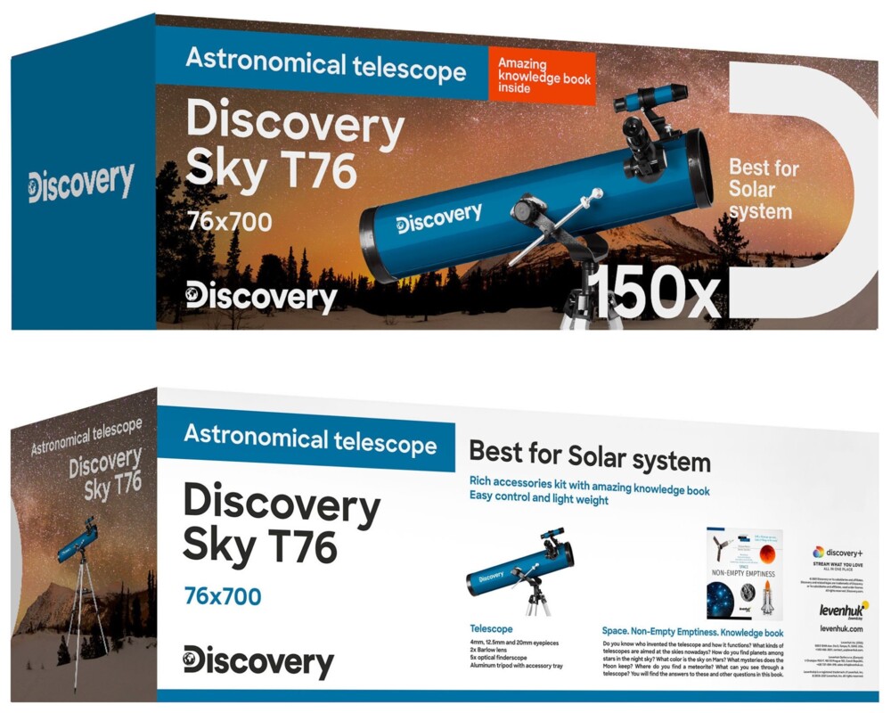 Телескоп Levenhuk Discovery Sky T76 с книга 2