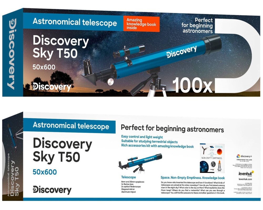 Телескоп с книга Levenhuk Discovery Sky T50 2
