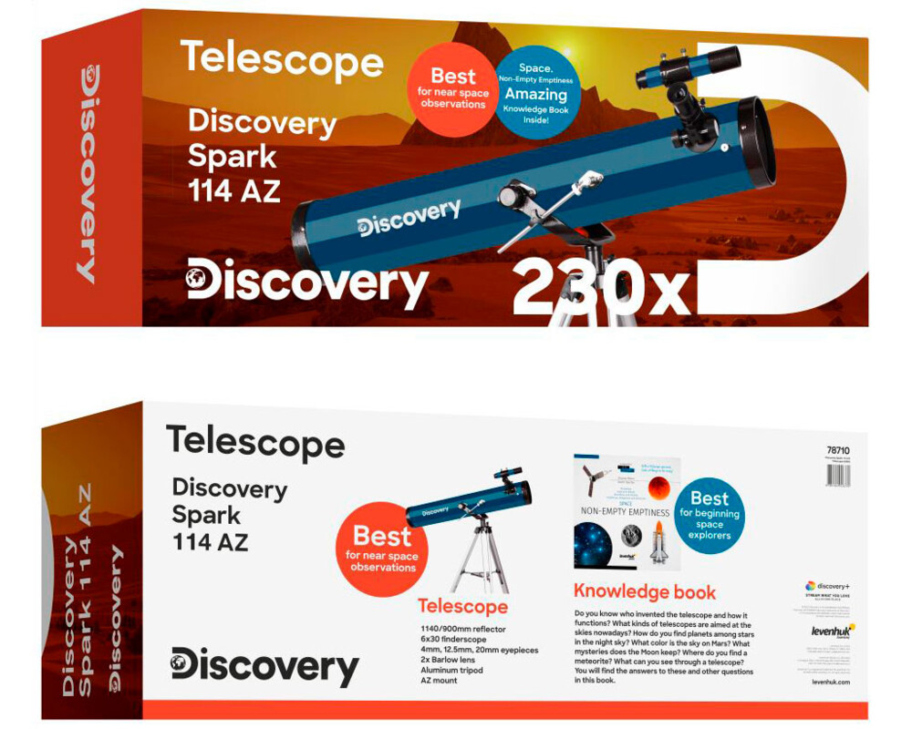 Телескоп Levenhuk Discovery Spark 114 AZ с книга 12