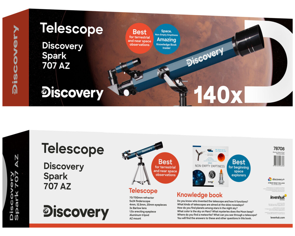 Телескоп Levenhuk Discovery Spark 707 AZ с книга 2