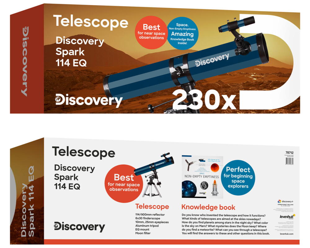Телескоп Levenhuk Discovery Spark 114 EQ с книга 12