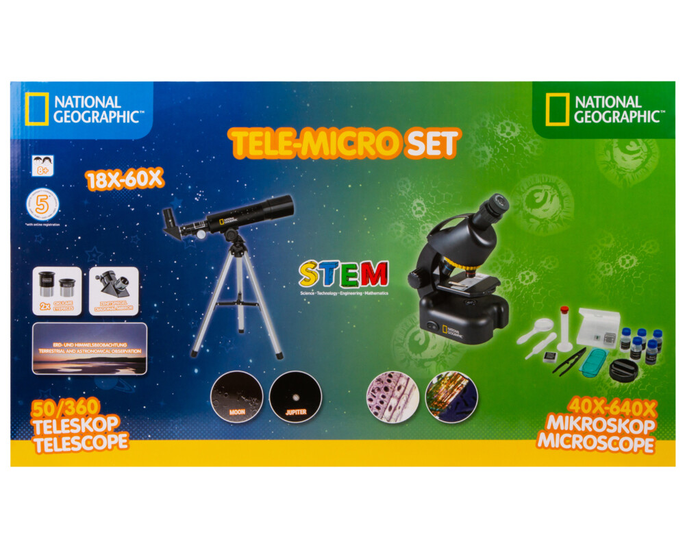 Телескоп Комплект Bresser National Geographic: 50/360 AZ и микроскоп 40x–640x 92