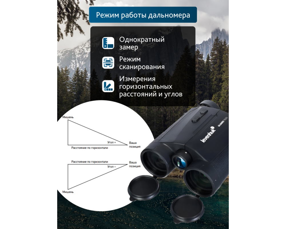 Бинокъл с далекомер Levenhuk Guard 1500 23
