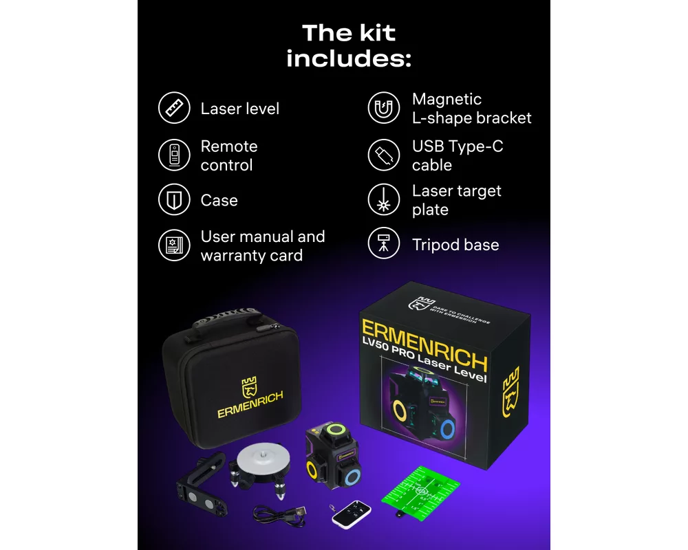 Нивелир Лазерен нивелир Ermenrich LV50 PRO 20