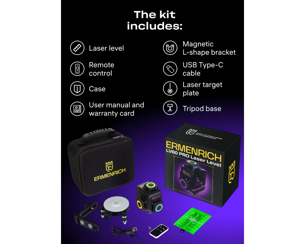Нивелир Лазерен нивелир Ermenrich LV60 PRO 20
