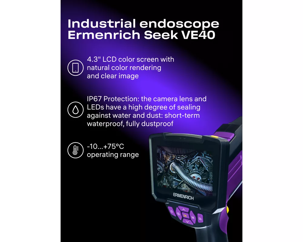 Ендоскоп Индустриален ендоскоп Ermenrich Seek VE40 23