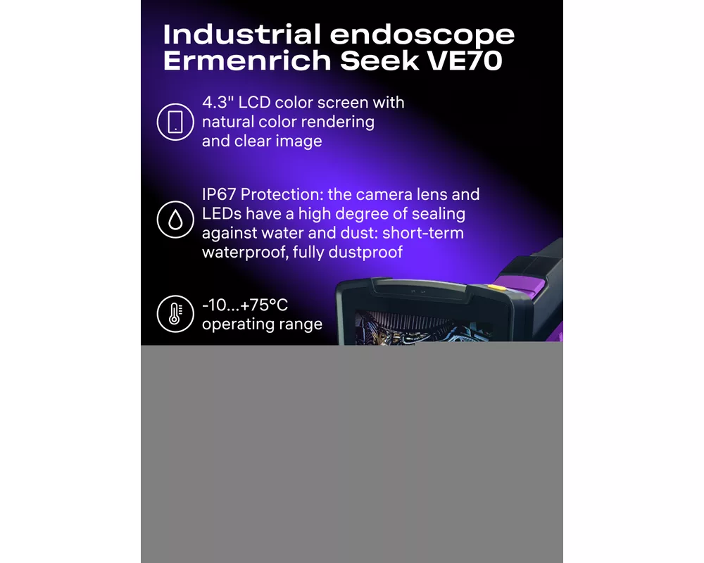 Ендоскоп Индустриален ендоскоп Ermenrich Seek VE70 24