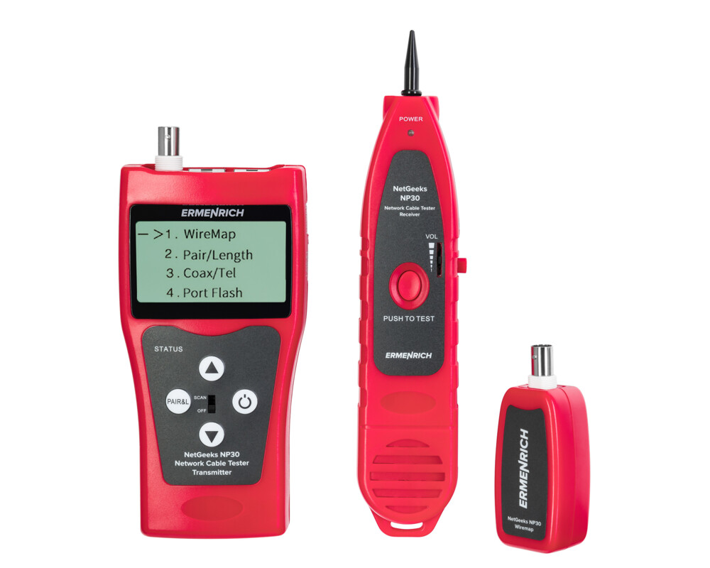 Мрежов инструмент Тестер за мрежови кабели Ermenrich NetGeeks NP30 14