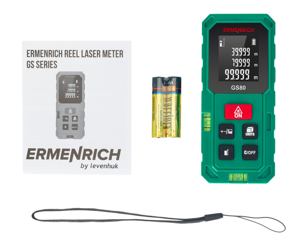Ролетка Лазерен измерител Ermenrich Reel GS80 2