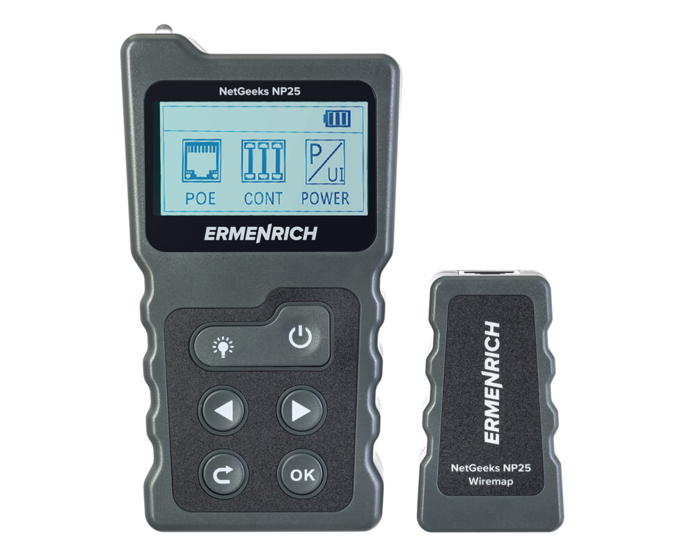 Мрежов инструмент PoE тестер Ermenrich NetGeeks NP25 12
